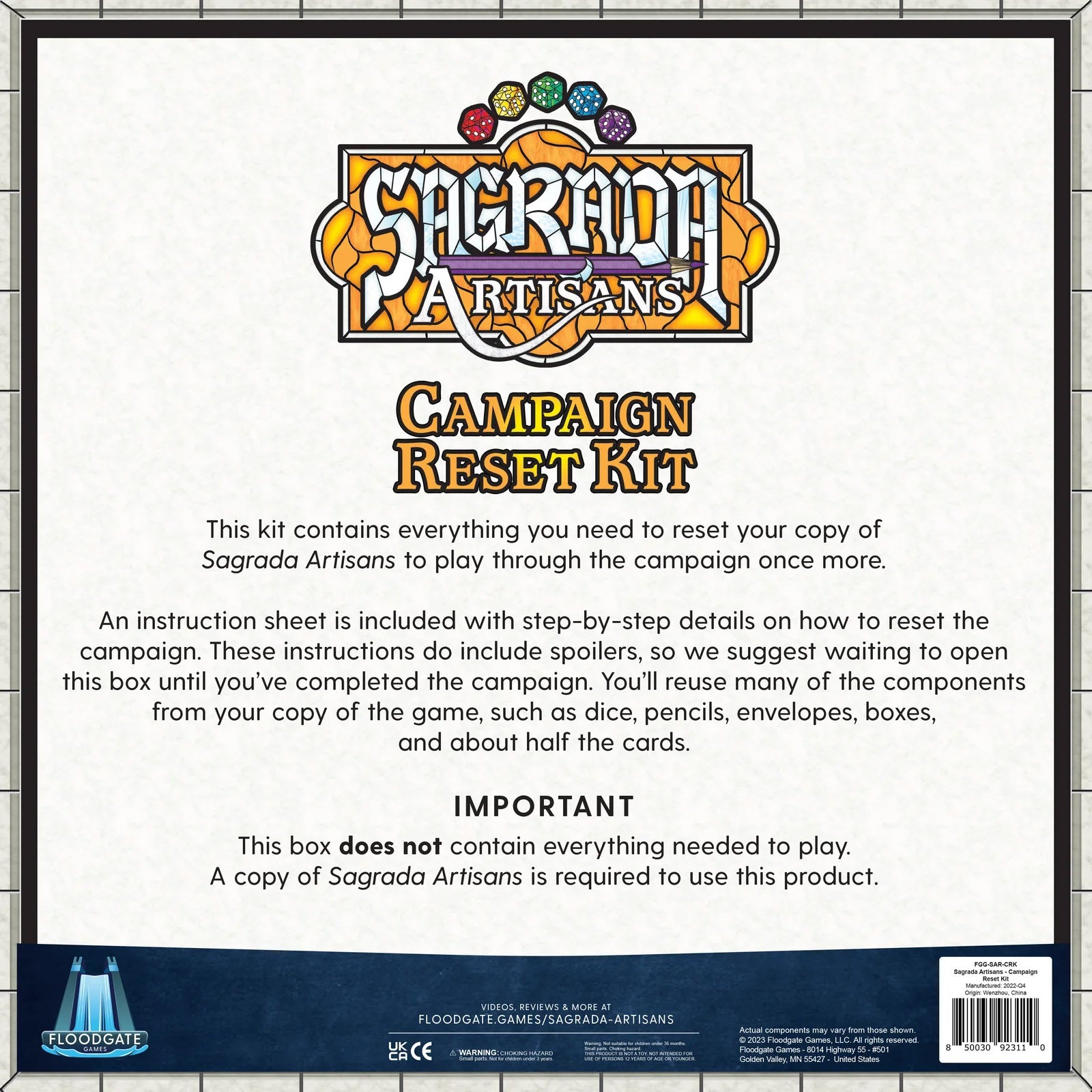 Sagrada Artisans: Campaign Reset Kit