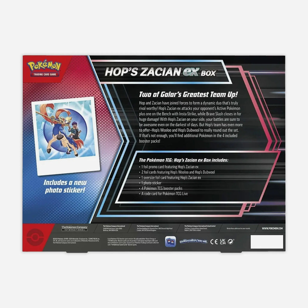 Pokemon TCG - Scarlet & Violet - Hop's Zacian Ex Collection Box - Made In Camelot