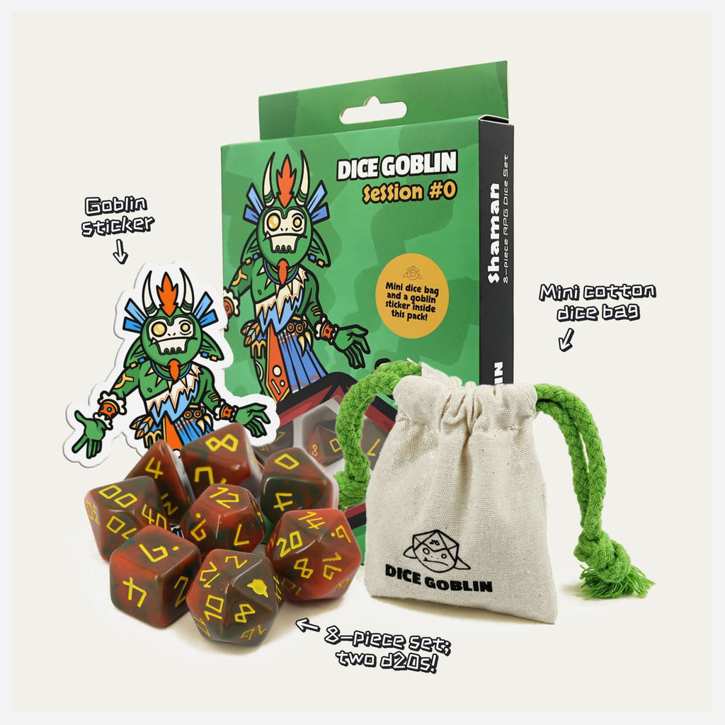 Dice Goblin Dice set - Session 0 - The Shaman - Made In Camelot