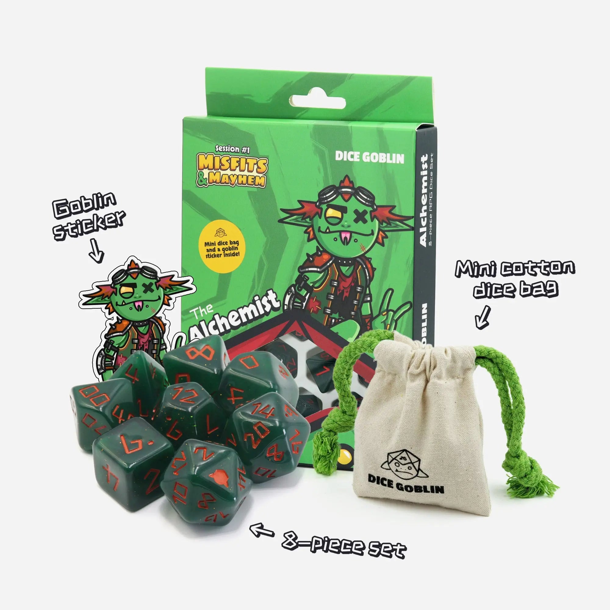 D&D Dice set - Dice Goblin: The Alchemist - Made In Camelot